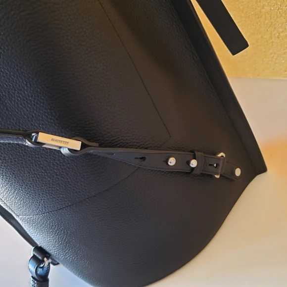 ALLSAINTS Alpha Pebble Leather Convertible Backpack/ Shoulder Bag Purse Black - Picture 11 of 16